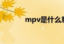 mpv是什么意思（mvp汽车）