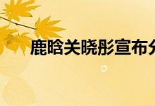 鹿晗关晓彤宣布分手了（鹿晗私生子）