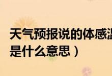 天气预报说的体感温度是什么意思（体感温度是什么意思）