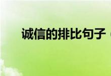 诚信的排比句子（关于诚信的排比句）