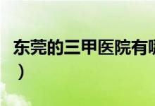 东莞的三甲医院有哪些（东莞三甲最好的医院）
