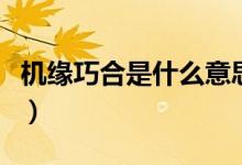 机缘巧合是什么意思啊（机缘巧合是什么意思）