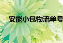 安能小包物流单号查询（安能小包官网）