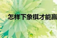 怎样下象棋才能赢（象棋怎么玩才能赢）