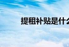 提租补贴是什么意思（提租补贴）