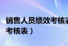 销售人员绩效考核表表格模板（销售人员绩效考核表）