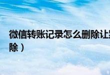 微信转账记录怎么删除让别人查不到（微信转账记录怎么删除）
