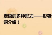定语的多种形式——形容词（关于定语的多种形式——形容词介绍）