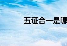五证合一是哪五证（五证合一）