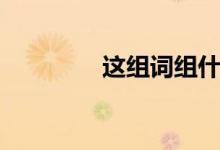 这组词组什么（这组词组）