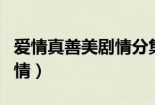 爱情真善美剧情分集剧情介绍（爱情真善美剧情）