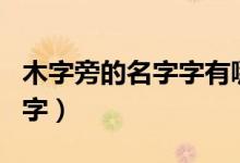 木字旁的名字字有哪些（木字旁的有内涵的名字）