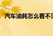 汽车油耗怎么看不见了（汽车油耗怎么看）