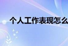 个人工作表现怎么写（工作表现怎么写）