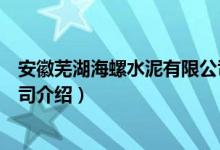 安徽芜湖海螺水泥有限公司（关于安徽芜湖海螺水泥有限公司介绍）