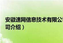安徽速网信息技术有限公司（关于安徽速网信息技术有限公司介绍）