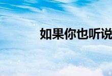 如果你也听说歌词（听说歌词）
