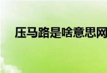压马路是啥意思网络（压马路是啥意思）