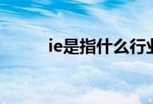 ie是指什么行业（ie是什么职位）