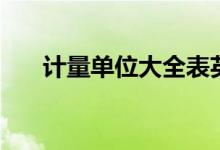 计量单位大全表英文（计量单位大全）