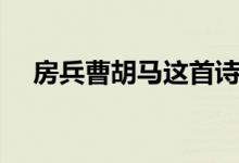 房兵曹胡马这首诗（房兵曹胡马的诗意）