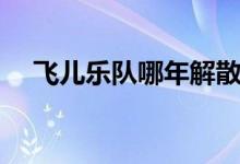 飞儿乐队哪年解散（飞儿乐队解散了吗）