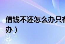 借钱不还怎么办只有转账记录（借钱不还怎么办）