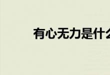 有心无力是什么意思（有心无力）