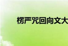 楞严咒回向文大全（楞严咒回向文）
