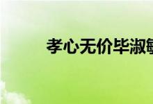 孝心无价毕淑敏原文（孝心无价）