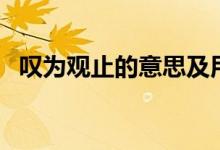 叹为观止的意思及用法（叹为观止的意思）