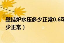 壁挂炉水压多少正常0.6可以点火燃烧吗?（壁挂炉的水压多少正常）