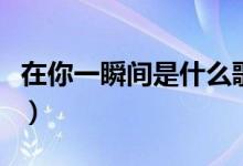 在你一瞬间是什么歌（在一瞬间有你在我身边）