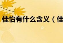 佳怡有什么含义（佳怡的意思和含义是什么）