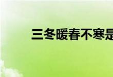 三冬暖春不寒是什么意思?（三冬）