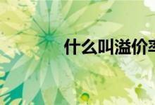 什么叫溢价率（什么叫溢价）