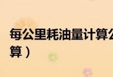 每公里耗油量计算公式（每公里耗油量怎么计算）