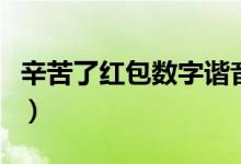 辛苦了红包数字谐音（代表辛苦了的红包数字）