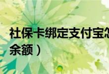 社保卡绑定支付宝怎么查余额（支付宝怎么查余额）