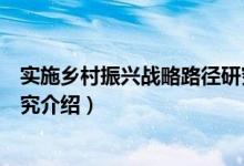 实施乡村振兴战略路径研究（关于实施乡村振兴战略路径研究介绍）
