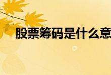 股票筹码是什么意思（筹码是什么意思）