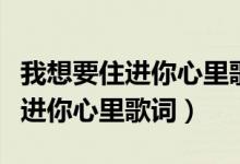 我想要住进你心里歌词是什么意思（我想要住进你心里歌词）