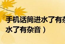 手机话筒进水了有杂音多久能好（手机话筒进水了有杂音）