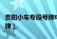 贵阳小车专段号牌申请（贵阳市小客车专段号牌）