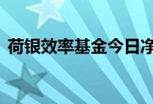 荷银效率基金今日净值162207（荷银效率）