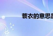 蓑衣的意思是（蓑衣的意思）