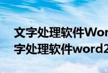 文字处理软件Word2016属于什么软件（文字处理软件word2003）