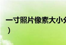 一寸照片像素大小分辨率（一寸照片像素大小）