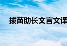 拔苗助长文言文译文（拔苗助长文言文）