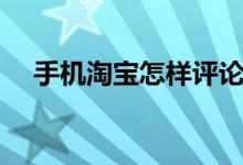 手机淘宝怎样评论（手机淘宝怎么评论）